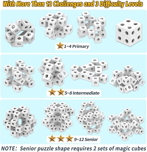 80 قطعة من مكعبات انفينيتي الحسية، مكعبات ربط، العاب بناء تحول مكعب احجية لتخفيف التوتر والقلق، مكعب فيدجيت ثلاثي الابعاد للبالغين والاطفال او اضطراب فرط الحركة ونقص الانتباه والتوحد in Kuwait