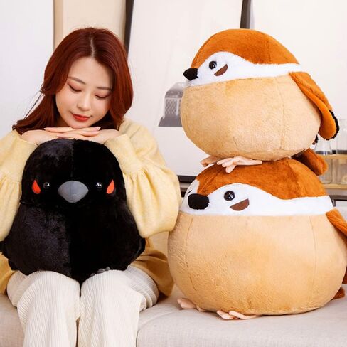 لعبة XIYUAN Sparrow القطيفة مقاس 17.8 بوصة كبيرة على شكل طائر سمين بلوشي دمية لطيفة على شكل كرة ناعمة وسادة رمي ناعمة على شكل حيوان مضحك وسادة لعبة محشوة هدية للأطفال والكبار in Saudi Arabia