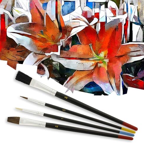 U.S. Art Supply 15 Piece Multi-Purpose Artist Paint Brush Set - Pony Round and Flat Bristles for Painting Portraits, Canvas, Paper, Wood - Watercolor, Acrylic, Oil - Kids, Adults, Students, Beginners in Saudi Arabia