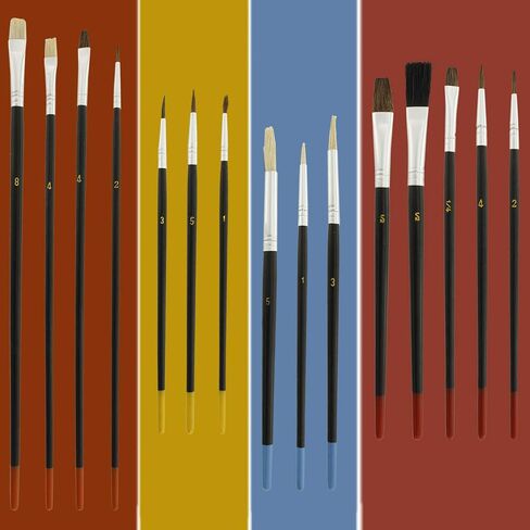 U.S. Art Supply 15 Piece Multi-Purpose Artist Paint Brush Set - Pony Round and Flat Bristles for Painting Portraits, Canvas, Paper, Wood - Watercolor, Acrylic, Oil - Kids, Adults, Students, Beginners in Saudi Arabia