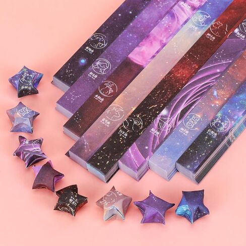 2160 قطعة من شرائط ورق أوريغامي ستار، ورق أوريغامي سكاي سكاي، شريط ورق نجمة أوريغامي لاكي ستار، ورق نجمة أوريغامي للحرف اليدوية DIY in Kuwait