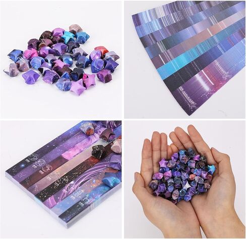 2160 قطعة من شرائط ورق أوريغامي ستار، ورق أوريغامي سكاي سكاي، شريط ورق نجمة أوريغامي لاكي ستار، ورق نجمة أوريغامي للحرف اليدوية DIY in Kuwait