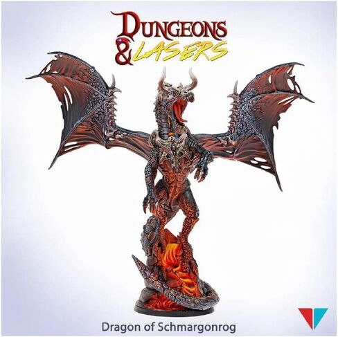 التنين المحصن والليزر : تنين شمارغونروج - 157 مم غير مطلي وغير مجمع مصغر من Archon Studio - TTRPG RPG DND D&D (ARCDNL0030) in Kuwait