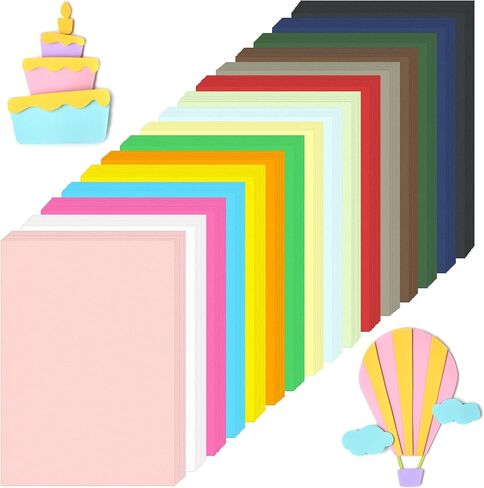 160 ورقة من البطاقات الملونة، 250 جرامًا للمتر المربع A4 - 16 لونًا متنوعًا، ورق ملون مطبوع على الوجهين للحرف اليدوية وسجلات القصاصات وصناعة البطاقات واللوازم المدرسية in Kuwait