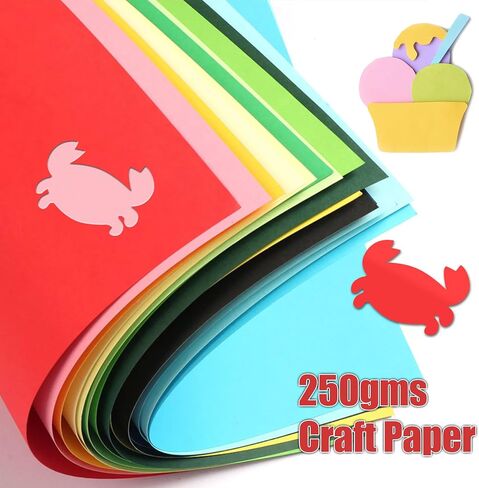 160 ورقة من البطاقات الملونة، 250 جرامًا للمتر المربع A4 - 16 لونًا متنوعًا، ورق ملون مطبوع على الوجهين للحرف اليدوية وسجلات القصاصات وصناعة البطاقات واللوازم المدرسية in Kuwait