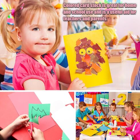 160 ورقة من البطاقات الملونة، 250 جرامًا للمتر المربع A4 - 16 لونًا متنوعًا، ورق ملون مطبوع على الوجهين للحرف اليدوية وسجلات القصاصات وصناعة البطاقات واللوازم المدرسية in Kuwait