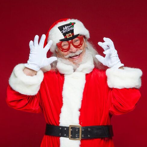 Aneco 12 Styles Christmas Glasses Frame Glitter Christmas Party Glasses Christmas Costume Creative Eyewear for Christmas Party Supplies in Saudi Arabia