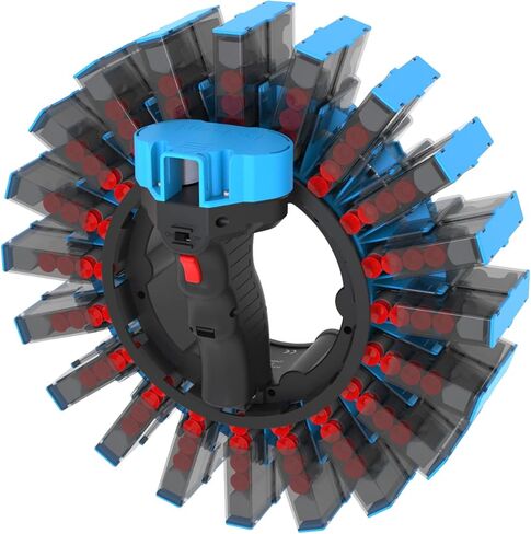 D-DART Blizzard Blaster - Fully Automatic Motorized and Rapid Fire Blaster Toy – Ultra-High Capacity 76 Darts – Compatible with Most Darts on The Market - for Kids, Teens and Adults in Kuwait