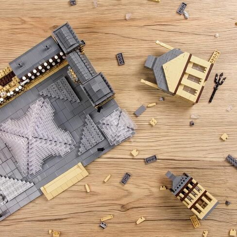 كيو ال تي كيو اي اوليتونج مجموعة احجار بناء صغيرة بتصميم متحف اللوفر المعماري، 3377 قطعة من مكعبات البناء المعمارية الشهيرة عالميا، نموذج متحف باريس متحف اللوفر الصغير، هدايا للاطفال البالغين in Kuwait