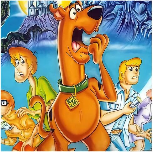 MZHICH 41 pcs Cartoon Scooby Cute Dog Doo Themed Party Supplies, 20 Plates, 20 Napkins and 1 Tablecloth, Princesses Birthday Party Decorations for Boys and Girls in Kuwait