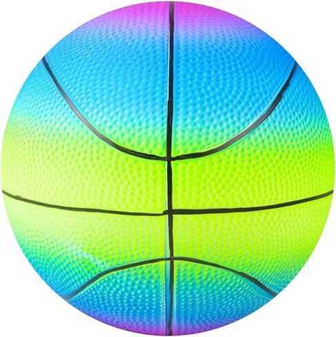 ArtCreativity Rainbow Basketball for Kids, Bouncy 9" Rubber Kick Ball for Backyard, Park, and Beach Outdoor Fun, Beautiful Rainbow Colors, Durable Outside Play Toys for Boys and Girls - Sold Deflated in Saudi Arabia