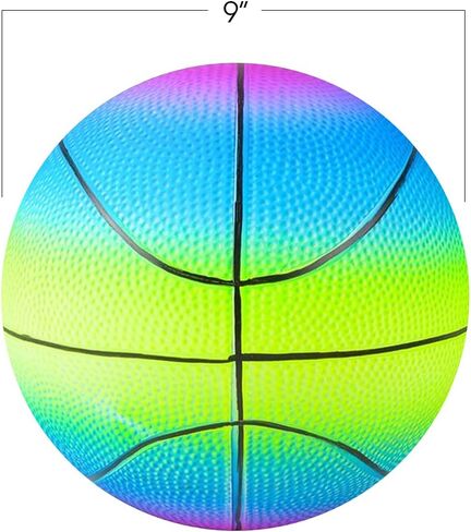 ArtCreativity Rainbow Basketball for Kids, Bouncy 9" Rubber Kick Ball for Backyard, Park, and Beach Outdoor Fun, Beautiful Rainbow Colors, Durable Outside Play Toys for Boys and Girls - Sold Deflated in Saudi Arabia