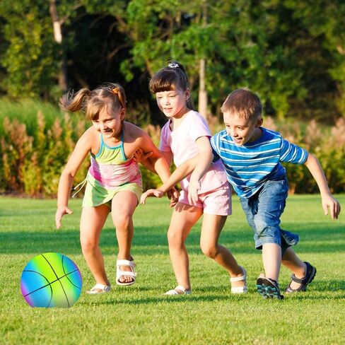 ArtCreativity Rainbow Basketball for Kids, Bouncy 9" Rubber Kick Ball for Backyard, Park, and Beach Outdoor Fun, Beautiful Rainbow Colors, Durable Outside Play Toys for Boys and Girls - Sold Deflated in Saudi Arabia