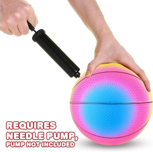 ArtCreativity Rainbow Basketball for Kids, Bouncy 9" Rubber Kick Ball for Backyard, Park, and Beach Outdoor Fun, Beautiful Rainbow Colors, Durable Outside Play Toys for Boys and Girls - Sold Deflated in Saudi Arabia