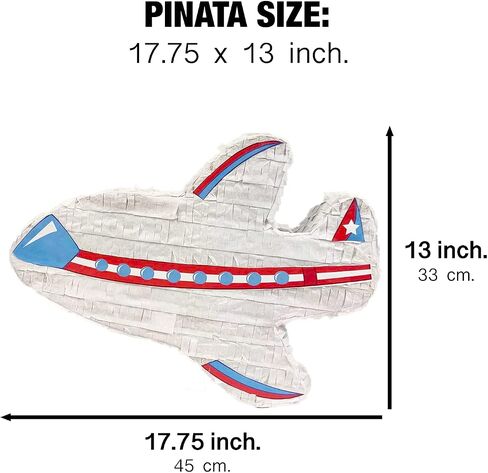 Airplane Pinata 17.75 x 13 x 5 inches For Kids Birthday Party Decoration, Centerpiece, Airplane Theme Party Celebrations, Airplane Theme Party supplies in Saudi Arabia