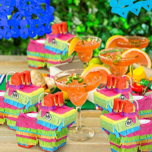 12 Pcs Mini Donkey Pinata Bulk for Kids Rainbow Candy Pinata Box for Fiestas Party Mexican Decorations Cinco de Mayo Table Centerpiece for Fiesta Taco Party Supplies, Mexican Carnivals Festivals in Saudi Arabia