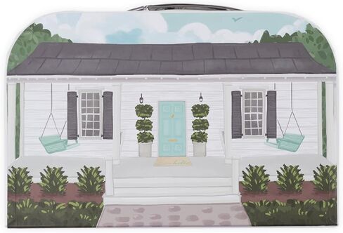 HearthSong 11 Inch Rainbow Cottage Travel Dollhouse Set with 2 Dolls and 5 Piece Furniture Set in Kuwait