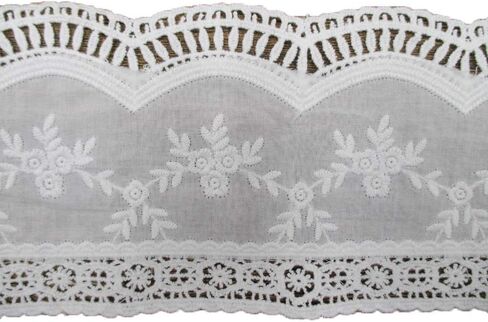 9.5 سم من نسيج الدانتيل القطني بتصميم صدفي بمقاس 9.5 سم عبوة من 5 ياردات in Kuwait