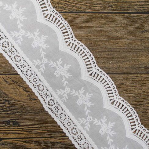 9.5 سم من نسيج الدانتيل القطني بتصميم صدفي بمقاس 9.5 سم عبوة من 5 ياردات in Kuwait