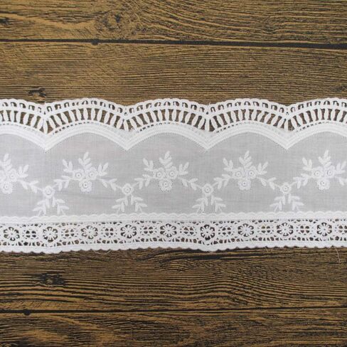 9.5 سم من نسيج الدانتيل القطني بتصميم صدفي بمقاس 9.5 سم عبوة من 5 ياردات in Kuwait