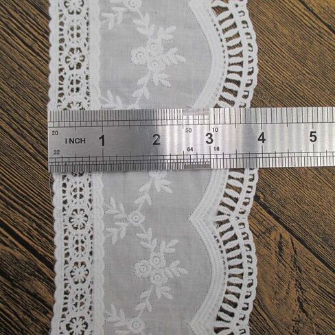 9.5 سم من نسيج الدانتيل القطني بتصميم صدفي بمقاس 9.5 سم عبوة من 5 ياردات in Kuwait