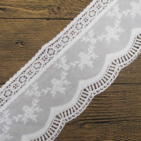 9.5 سم من نسيج الدانتيل القطني بتصميم صدفي بمقاس 9.5 سم عبوة من 5 ياردات in Kuwait