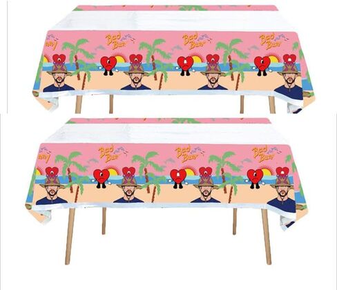 Taimowei Bad Rabbit Rapper Bunny لوازم حفلات أعياد الميلاد مجموعة مفارش المائدة البلاستيكية للأطفال أرنب مغني الراب موضوع زينة حفلات أعياد الميلاد 70x42.9 بوصة قطعتان in Kuwait