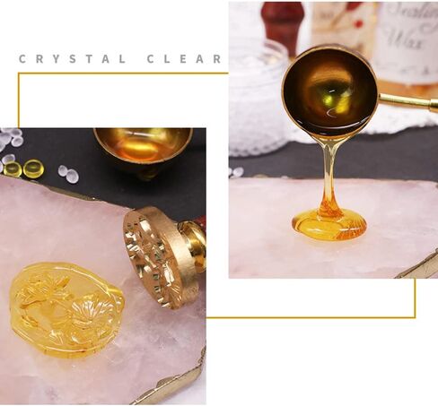 Wax Seal Beads, Sealing Wax, Wax Seal Kit, Yellow Transparent Sealing Wax Beads for Wax Seal Stamp, Wax Seal Kit for Wax Stamp Letter Sealing(Yellow Transparent) in Saudi Arabia