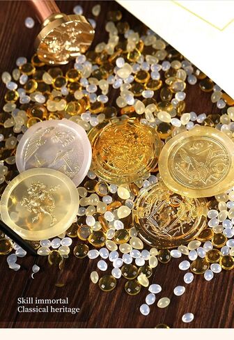 Wax Seal Beads, Sealing Wax, Wax Seal Kit, Yellow Transparent Sealing Wax Beads for Wax Seal Stamp, Wax Seal Kit for Wax Stamp Letter Sealing(Yellow Transparent) in Saudi Arabia