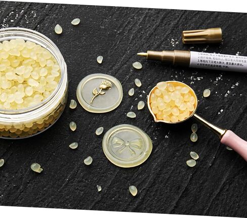 Wax Seal Beads, Sealing Wax, Wax Seal Kit, Yellow Transparent Sealing Wax Beads for Wax Seal Stamp, Wax Seal Kit for Wax Stamp Letter Sealing(Yellow Transparent) in Saudi Arabia