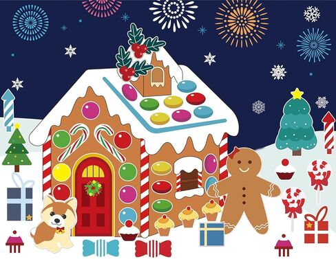 24 قطعة من ملصقات صنع منزل خبز الزنجبيل، ملصقات منزل رجل الثلج، ملصقات عيد الميلاد DIY للأطفال، ملصقات ألعاب حفلات عيد الميلاد للأطفال، هدايا حفلات عيد الميلاد للأطفال الصغار in Kuwait