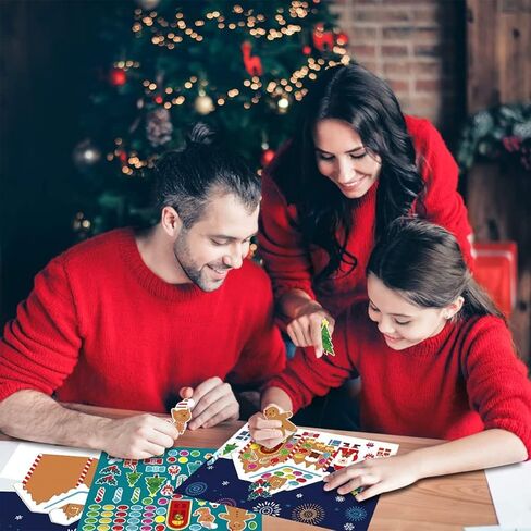 24 قطعة من ملصقات صنع منزل خبز الزنجبيل، ملصقات منزل رجل الثلج، ملصقات عيد الميلاد DIY للأطفال، ملصقات ألعاب حفلات عيد الميلاد للأطفال، هدايا حفلات عيد الميلاد للأطفال الصغار in Kuwait