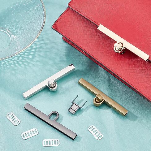 SUPERFINDINGS 4 ألوان محفظة بدوره قفل المشابك 2x9.5cm المشبك بدوره قفل سبيكة محفظة أقفال مخلب بدوره تويست المشبك قفل DIY بها بنفسك حقيبة يد حقيبة الكتف إغلاق محفظة صنع in Kuwait