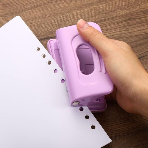 PATIKIL 1/4" 2 Hole Paper Punch, Metal Hole Puncher 8 Sheet Punch Capacity Hole Punch for Office and Home, Pink in Saudi Arabia