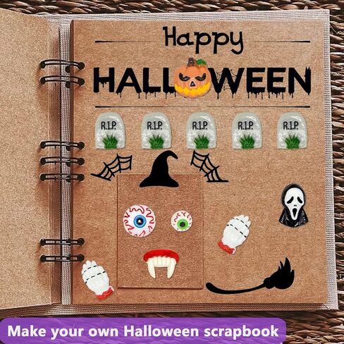 100 قطعة من حلي سلايم على شكل خلفية مسطحة من الراتينج للهالووين، مجموعة متنوعة من الحلي الراتنجات المسطحة الخلفية لتزيين الحرف اليدوية (عشوائي/بدون فتحة) in Kuwait