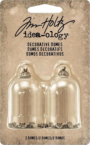 Tim Holtz Idea-ology Miniature Decorative Domes 2/Pack, Clear Glass and Antique Brass (TH93265) in Saudi Arabia
