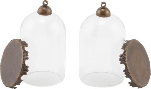 Tim Holtz Idea-ology Miniature Decorative Domes 2/Pack, Clear Glass and Antique Brass (TH93265) in Saudi Arabia