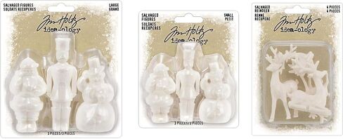 مجسمات Tim Holtz Idea-Ology 2023 التي تم إنقاذها في عطلة عيد الميلاد - كبيرة وصغيرة + حيوانات الرنة التي تم إنقاذها - مجموعة من ثلاثة عناصر in Saudi Arabia