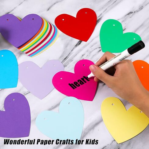 TOYMIS 72 قطعة من قطع ورق القلب، ورق بطاقات مقطوع على شكل قلب، ورق متنوع الألوان على شكل قلب لتزيين جدار لوحة الإعلانات (12 لونًا) in Saudi Arabia
