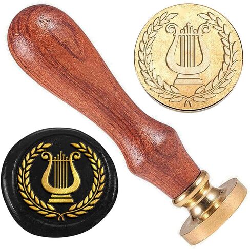 DELORIGIN Ancient Greek Symbol Wax Sealing Stamp, Halloween Wax Stamp with Wooden Handle 1" Pumpkin Wax Seal Stamp Kit for Envelopes Invitation Cards Wine Packages Halloween Greeting Cards Decoration in Kuwait