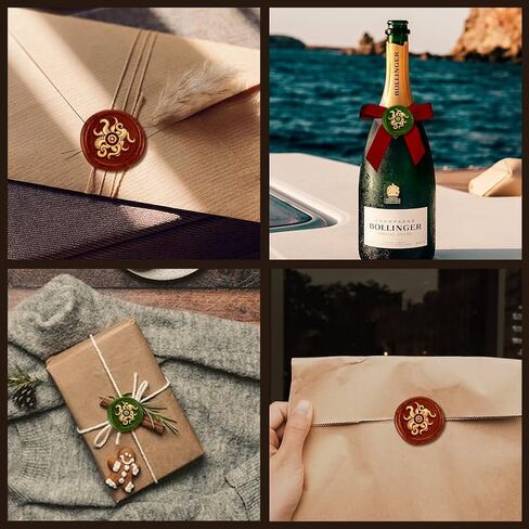 DELORIGIN Ancient Greek Symbol Wax Sealing Stamp, Halloween Wax Stamp with Wooden Handle 1" Pumpkin Wax Seal Stamp Kit for Envelopes Invitation Cards Wine Packages Halloween Greeting Cards Decoration in Saudi Arabia