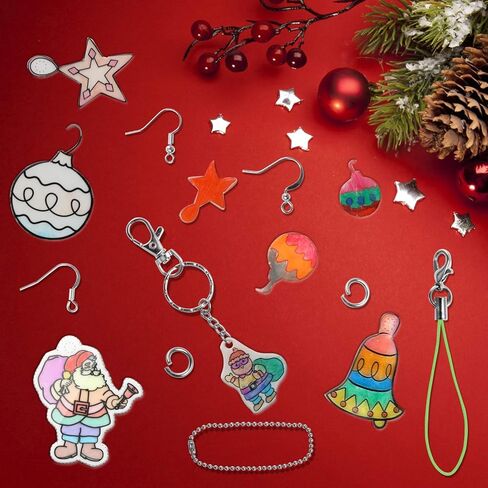 مجموعة أوراق بلاستيكية شرينكي دينك من بافيل، 301 قطعة تتضمن 20 قطعة من الورق الشفاف المنكمش بالحرارة مع 281 قطعة من ملحقات سلاسل المفاتيح للبالغين والأطفال مشروع المدرسة الحرفية الإبداعية in Kuwait