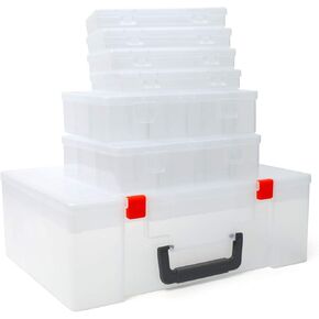 حاوية بلاستيكية لتنظيم الأغراض من يوهاوس، صندوق تخزين بلاستيكي مع فواصل قابلة للتعديل لألعاب المجوهرات ومستحضرات التجميل والحرف وخرزات وصمامات حبوب منع الحمل ومفك براغي in Kuwait