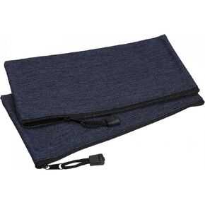 PATIKIL Canvas Zipper Bags, 5 Pack B6 Blank DIY Zip Pocket Pencil Case Stationery Pouch for Travel Craft Supply, Navy Blue in Kuwait