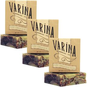 Varina Natural Black Currant Vanilla Bar Soap - Gentle Cleansing for Sensitive Skin, Sweet and Vanilla - 3 Pack
