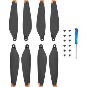 Ainiv 8pcs Propellers for DJI Mini 3 Pro, Replaceable Propellers for Drones, Low Noise Wing Blade Propeller Blade with Screwdriver and 12 Screws, Drone Accessories for DJI Mini 3 Pro (Black Orange)