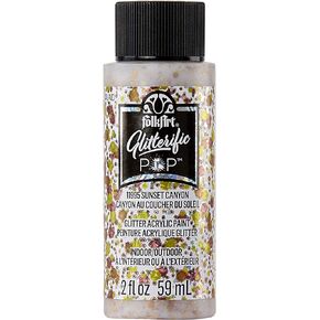 FolkArt Glitterific Pop Acrylic Craft Paint, Sunset Canyon 2 fl oz Premium Glitter Finish Paint, Perfect For Easy To Apply DIY Arts And Crafts, 11995