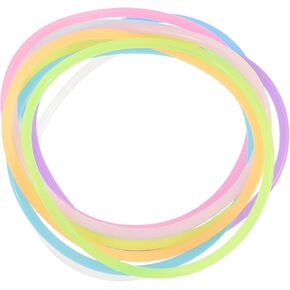 50pcs Ties Silicone Rainbow Hair Dark Party Multicolor Glow Wrist for Armband Women Bracelet Wristband Bands Luminous Bracelets in The Jelly Favors Jelly Bracelets 80's
