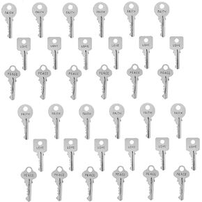JGFinds Faith Peace Love Inspirational Message Key Charms, Silver Tone, 1" 54 Pack (18 of Each) in Saudi Arabia
