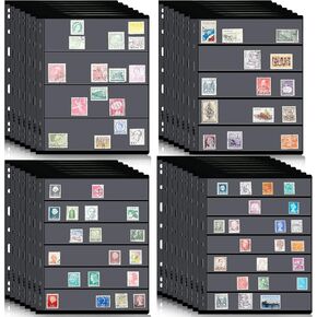 Gersoniel 30 Pieces stamp collecting supplies stamp collector pages Album sheets with Standard 9 Hole Binder Sleeves(6 Rows) in Saudi Arabia
